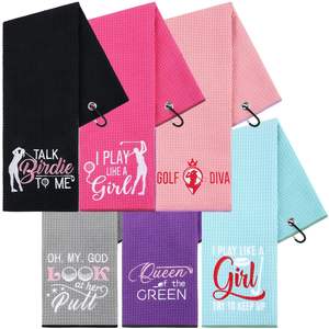 Toalla de Golf Personalizada para Mujer, Toalla Bordada para Mamá, Regalo, Toalla de Microfibra Tipo Waffle para Bolsa de Golf con Clip y Accesorios - Product Image 1