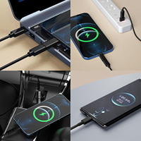 Adaptateur de charge multifonctionnel Taipuxi, boîte de rangement, chargeur 6 en 1, multiport USB Type C, câble de charge rapide 60W, kit de câbles de données pour les voyages