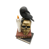 Figurine en résine hibou doré gothique Halloween style livre de sorts animalier, style sculpture sur bois, décoration intérieure sculptée, OEM ODM Vente en gros