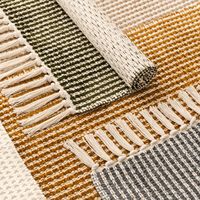 Tapis lavable en machine, tissé à la main ; Tapis en fil de coton épaissi, idéal pour une utilisation près du lit dans une chambre à coucher