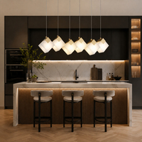 Lustre créatif en albâtre pour designer, abat-jour en marbre, lampe suspendue pour hôtel, salle à manger, îlot de cuisine, décoration