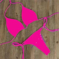 Ensemble de bikini d'été OEM soutien-gorge dos nu sexy bikini vêtements de plage maillot de bain de plage chaud ensemble de trois pièces