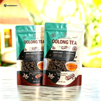 Sachets de thé en gros de qualité alimentaire, pochettes verticales personnalisées avec logo imprimé, refermables à fermeture éclair pour l'emballage du thé