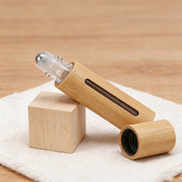 Flacon roll-on en bambou écologique avec fenêtre en verre pour huiles essentielles et parfums – Emballage à roulettes très demandé