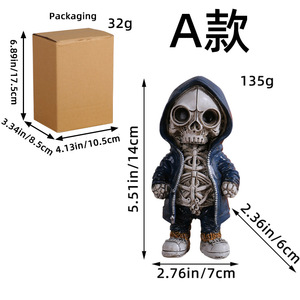 Adornos creativos con forma de calavera, accesorios decorativos para Halloween, diseño de escena espeluznante, figuras decorativas para escritorio - Product Image 6