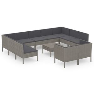 Salon de jardin modulaire en rotin gris, 6 places, mobilier d'extérieur pour jardin, terrasse et patio - Product Image 2