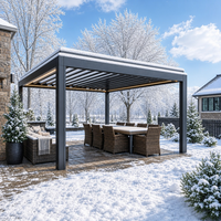 Pergola bioclimatique motorisée en aluminium à lames rotatives, imperméable, écologique, pour jardin extérieur, patio, gazebo, commande intelligente