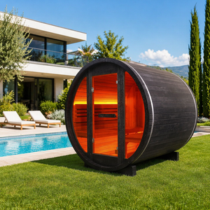 Sauna à vapeur extérieur <span class=keywords><strong>de</strong></span> grande taille pour 4 à 6 personnes, en bois d'épinette anti-corrosion, pour villa - Product Image 2