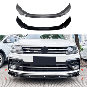สปลิตเตอร์หน้า Amp-Z สำหรับรถยนต์ Volkswagen Tiguan Mk2 R-Line ปี 2017-2020 สีดำ Piano Black ลายคาร์บอนไฟเบอร์ ผิวด้าน สไตล์แต่งรถ - Product Image 1