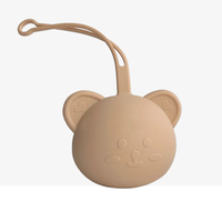 Boîte de rangement de sucette en silicone portable sans BPA pour enfants étui souple de qualité alimentaire anti-chute