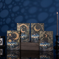 Carnet de notes à couverture rigide Fantasy Moon Bronzing avec page de titre stéréoscopique 3D, intérieur couleur et ceinture décorative, esthétique céleste