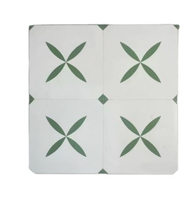 กระเบื้องปูพื้นพอร์ซเลนเต็มแผ่นขนาด 300x300 มม. ดีไซน์แบบชนบท ผิวด้าน สีขาวเขียวอ่อน ความสดใสสูง ไม่ทำให้ห้องดูน่าเบื่อ - Product Image 1