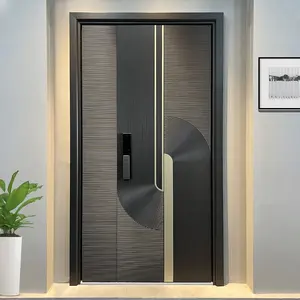 2024 Новые Литые алюминиевые двери со звукоизоляцией и противоугонными защитными дверями, алюминиевые наружные жилые двери