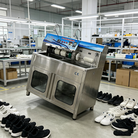 Lavadora y Secadora de Zapatos Semiautomática Comercial, Máquina con Cepillo Manual de Doble/Un Solo Compartimento para Zapatillas y Calzado de Lona