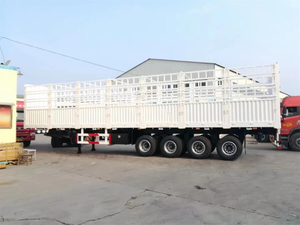 รถพ่วงเหล็กแบบมีรั้ว 3 เพลา สำหรับงานหนัก รับน้ำหนักได้ 5001-10000 กก. ขนาด 9.5x2.5x3.5 ม. สำหรับขนส่งสินค้า รถพ่วงบรรทุกแบบมีแผงข้าง - Product Image 2