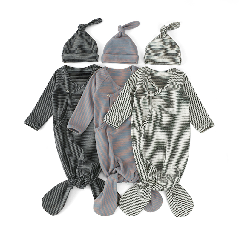 Эксклюзивная детская одежда, осеннее платье с длинным рукавом для новорожденных, детская одежда для сна, боди с шапочкой