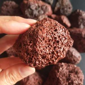 Gros roches volcaniques en vrac <span class=keywords><strong>pierre</strong></span> de cuisson en basalte naturel calciné grand gril de roche de lave rouge noir dans le foyer pour barbecue - Product Image 5