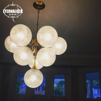 Lustre suspendu LED en verre artistique fait main, design moderne et personnalisé, installation pour maison, villa, escalier, salon, salle à manger