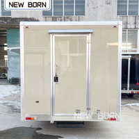 Food Truck en aluminium entièrement équipé, cuisine mobile avec structure en acier inoxydable pour la vente de snacks, bonbons et traiteur, certifié CE/DOT/COC/VIN