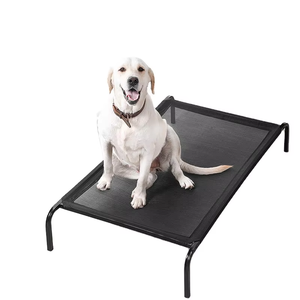 Cama Elevada para Perros Kingtale Basics, Marco de Cama Rectangular de Felpa Grande, Colchón Negro Sólido, Transpirable, Lavable a Mano, Diseño de Dibujos Animados - Product Image 1