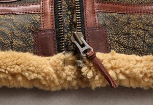 Manteaux d'<span class=keywords><strong>aviateurs</strong></span> en fourrure rétro OEM haute couture General Patton B3 Vestes en cuir de mouton pour hommes - Product Image 6