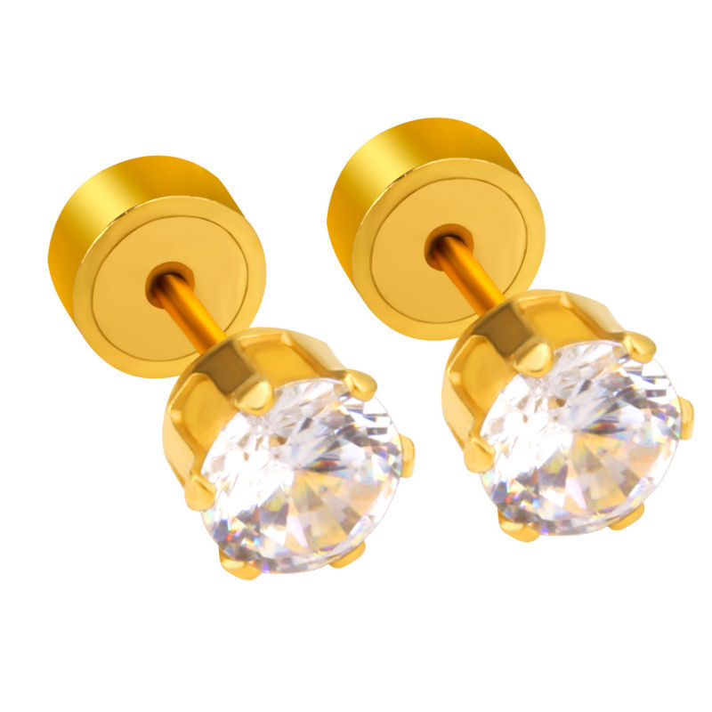 5mm gold stud earrings