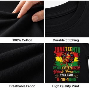T-shirt Juneteenth personnalisé pour la Journée de la Liberté 1865, cadeau pour la Journée de l'histoire des Noirs, pour hommes et femmes, chemise en jersey de coton à manches courtes - Product Image 5