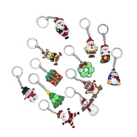 Gantungan Kunci Figur Anime 3D Kristal PVC Natal, Boneka Santa Ringan, Hiasan Tas Ransel, Hadiah Kecil Grosir