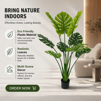 Plante artificielle Monstera en pot, feuilles de tortue, pour la décoration intérieure, balcon, bureau, verdure