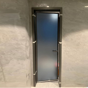<span class=keywords><strong>Porte</strong></span> de salle de bain moderne en verre cannelé, <span class=keywords><strong>porte</strong></span> pivotante en aluminium, taille personnalisée, cadre ultra-fin, étanche, portes intérieures de toilettes - Product Image 4