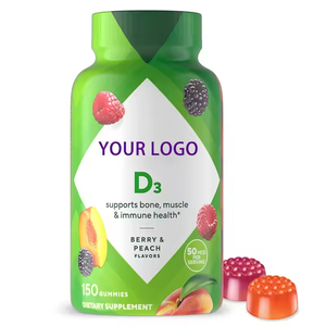 Gommes multivitaminées pour enfants avec vitamines C, D3 et zinc. Soutient le système immunitaire et l'énergie. À <span class=keywords><strong>base</strong></span> de pectine, sans sucre. OEM/ODM. - Product Image 1