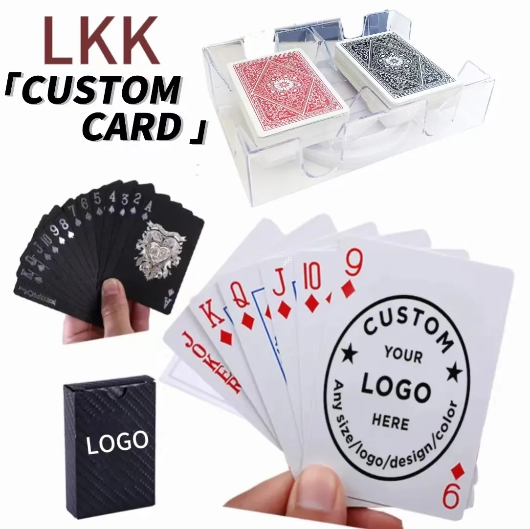 Nhà Máy Tùy Chỉnh Chơi Thẻ Chất Lượng Cao Poker Với 2 Sàn Xoay Chơi Thẻ Khay Chủ Thẻ