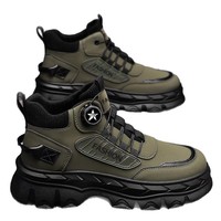 Chaussures pour hommes 2025 automne nouveau haut décontracté sport à la mode semelle épaisse hauteur augmentant antidérapant extérieur outillage pour bottes