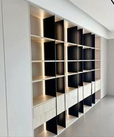 Étagère moderne Armoire Bibliothèques Meubles Design Home Office Room Corner Mdf Étagère à livres en bois Bibliothèque avec bureau d'ordinateur