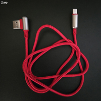 Pengisian daya Cepat kabel USB mikro Android V8 paduan seng 90 derajat sudut kanan kustomisasi Gratis