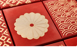 Boîte Cadeau Décorative de Luxe à 12 Compartiments, Pliante, Rouge, Motif Ivoire et Or, pour Cadeaux d'Entreprise et de Fêtes - Product Image 5