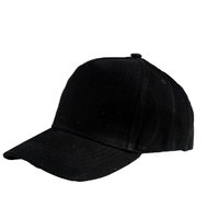 Casquette de baseball personnalisée à structure rigide noir de jais véritable Chapeau en sergé minimaliste à 5 panneaux Caractéristique commune du tissu de style sportif