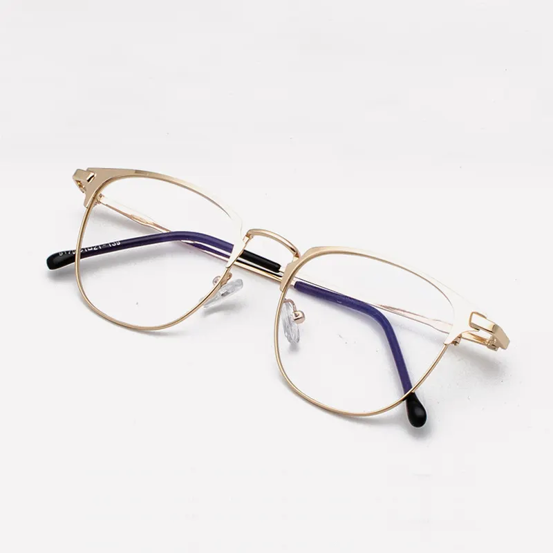 HBK ऑप्टिकल फ्रेम थोक कस्टम लोगो चश्मा रेट्रो धातु दौर चश्मा महिलाओं कंप्यूटर eyewear PG0121