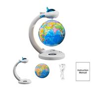 ITTL Globo Terráqueo Magnético Levitante con Altavoz, Mapa del Mundo Flotante con Rotación de 360°, Lámpara Altavoz Inalámbrica, Juguetes para Niños