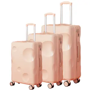 Suitcase Luggage Cute Cheese Polka Dot Luggage ABS Fresh Student Trolley Case PC Universal Wheel Hard Shell Suitcases for Girls