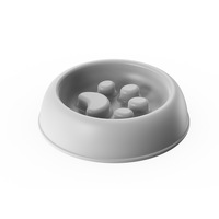 Gamelle double multifonction en plastique épaissi pour chat, anti-étouffement, alimentation lente, anti-éclaboussures