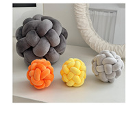 Trendiges Rundes 8cm Weiches Nordisches Schlafzimmer-Sofa Handgefertigtes Kugel-Spandex-Knotenkissen Zierkissen