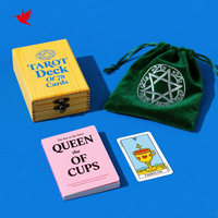 Impresión de Mazos de Cartas de Tarot Místicas Personalizadas, Mazo de Oráculos Premium de 78 Cartas, Impresión CMYK a Doble Cara, Mazo de Oráculos con Guía, Bolsa de Terciopelo y Caja