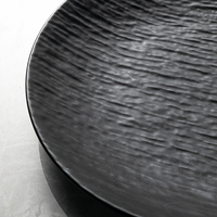 Vaisselle en céramique noire mate, pierre japonaise, Design de roche allemande, hôtel, porcelaine, noir, 15cm 20cm 23cm 25cm 30cm, vente en gros, livraison gratuite