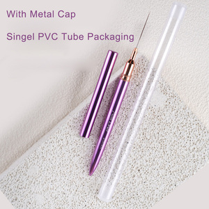Purple Metal Handle Nail Liner Brush Set 6mm-25mm Extra Long French Gel Detail Brushes with <b>Cap</b> - Product Image 5
