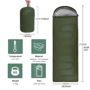 Saco de Dormir para Acampar Ultraligero Impermeable para 4 Estaciones, Tipo Sobre, para Excursionismo y Viajes al Aire Libre - Product Image 6