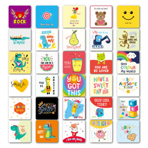 Fiambrera bonita con notas para niños, 60 Uds., surtido de divertidas tarjetas diarias con palabras inspiradoras de motivación para niños y niñas, fiambrera - Product Image 4