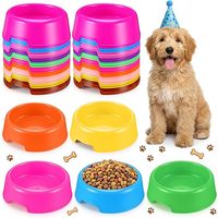 Lot de 60 bols en plastique réutilisables pour animaux de compagnie, motif patte de chat, pour nourriture et eau, fournitures pour fête d'anniversaire de chiot, chien, chat