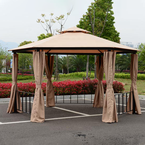 Tenda a baldacchino impermeabile da esterno con telaio motorizzato, superficie in tessuto, tetto a vela, gazebo romano 3x3M, <span class=keywords><strong>mobili</strong></span> in alluminio moderni - Product Image 5