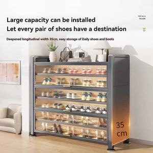 Meuble d'entrée design moderne pour la maison <span class=keywords><strong>Casier</strong></span> de rangement en acier durable et imperméable à grande capacité multicouche Armoire à <span class=keywords><strong>chaussures</strong></span> - Product Image 2